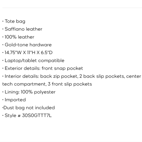 Michael Kors Large Jet Set Tote In Camel Saffiano Leather - Picture 15 of 15